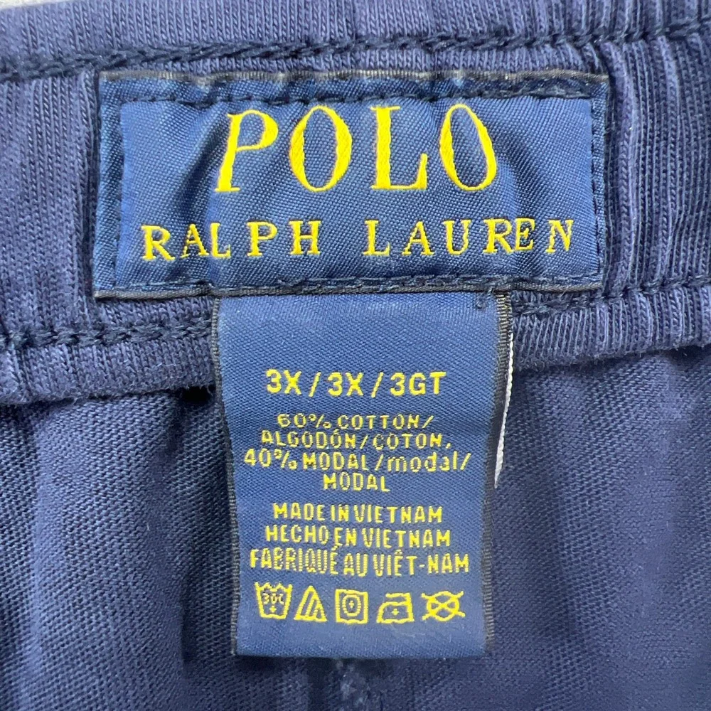 Polo Ralph Lauren Loungewear Shorts Mens 3X Navy Blue Cotton Logo Embroidered